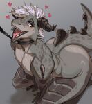 anthro big_butt bottom_heavy butt collar collar_only curvy_figure deathclaw fallout femboy gevaudan_(good4life4ever) heart_eyes heart_symbol hi_res horn huge_butt kasusei leash leashed_collar male microsoft mythology nude scalie sharp_teeth solo tail teeth thick_tail thick_thighs tongue tongue_out voluptuous voluptuous_anthro voluptuous_male wide_hips