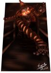 2025 ambiguous_gender animatronic border bow_tie clothing clown clown_nose female five_nights_at_freddy&#039;s five_nights_at_freddy&#039;s:_security_breach glowing glowing_eyes hair hat headgear headwear hpiola humanoid jackie_(fnaf) looking_at_viewer machine party_hat pigtails red_hair robot scottgames signature solo steel_wool_studios the_mimic_(fnaf) upper_body wall_(structure)