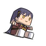  1girl blush_stickers brown_dress character_doll closed_mouth commentary doll dress grey_hair hair_ornament hasu_no_sora_school_uniform kasumin_box katsuragi_izumi link!_like!_love_live! long_hair love_live! love_live!_nijigasaki_high_school_idol_club neckerchief sailor_collar sailor_dress school_uniform shinanoya_(satanicad) simple_background sitting smile solo triangle_hair_ornament virtual_youtuber white_background white_sailor_collar winter_uniform wolf_cut yellow_eyes yellow_neckerchief 
