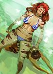  bikini breasts clothed clothing fel_(character) feline female hair hybrid kenno_arkkan mammal my_life_with_fel red_hair skimpy stripes swimming swimsuit tiger 