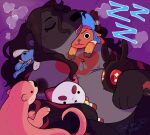 anthro arthropod bear bee_and_puppycat big_breasts big_nipples boon bottomwear breasts cartoon_hangover chowmalgamation clothed clothing cryptid female hair heart_(marking) hi_res insect lepidopteran mammal markings messy_hair moth mothman mustelid nipples nude one_piece otter overweight plushie puppycat sleeping slightly_chubby solo sound_effects swirl_pattern swirls tasteful_nudity tony_tony_chopper topless trans_(lore) trans_woman_(lore) vowelless vowelless_sound_effect zzz