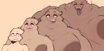 anthro big_breasts bigcozyorca breasts fur hi_res looking_at_viewer male nude obese overweight overweight_anthro pastel_(bigcozyorca) simple_background smile solo tongue tongue_out transformation weight_gain