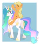  anatomically_correct anatomically_correct_pussy animal_genitalia anus applejack_(mlp) blonde_hair blush butt crown cutie_mark equine equine_pussy eyes_closed female feral friendship_is_magic hair horn horse long_hair looking_back mammal multi-colored_hair my_little_pony pony princess princess_celestia_(mlp) pussy rape_face royalty sharpy smile spread_legs spreading winged_unicorn wings 