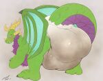 absurd_res animal_humanoid blizzard_entertainment blush butt clothed clothing diaper diaper_fetish dragon dragon_humanoid feces female feral hi_res humanoid looking_at_viewer looking_back mythological_creature mythological_scalie mythology pooping presenting presenting_hindquarters rear_view scalie soiled_diaper soiling soiling_diaper solo steelshark unclean_diaper used_diaper warcraft wearing_diaper ysera