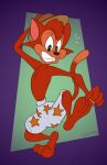 2023 3_toes 4_fingers accident anthro barefoot biped black_nose boxers_(clothing) boxers_only cats_don&#039;t_dance cheek_tuft chest_tuft clenched_teeth clothed clothing colored curling_tail danny_(cats_don&#039;t_dance) danny_cat derby digital_drawing_(artwork) digital_media_(artwork) dipstick_tail domestic_cat facial_tuft feet felid feline felis fingers flat_colors fur gavanzude green_eyes head_tuft hi_res humanoid_heel knee_up looking_at_self looking_down_at_self male mammal markings mistake multicolored_body multicolored_fur orange_body orange_fur paws plantigrade raised_foot raised_heel raised_tail realization shocked signature soles solo standing_on_toes star_symbol surprise surprised_expression surprised_face surprised_look tail tail_markings tan_body tan_fur tan_tail_tip teeth tiptoes toes topless topless_anthro topless_male tuft two_tone_body two_tone_fur uhoh underwear underwear_only warner_brothers white_sclera