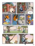 ailurid anthro art_(pandapaco) bass_guitar bear bed bedroom biro_(pandapaco) bottomwear bus_stop_sign canid canine car cheek_tuft climbing_tree clothed clothing comic detailed_background dialogue dipstick_tail english_text eyewear facial_tuft feet_together footwear fox fully_clothed furniture giant_panda gloves_(marking) grabbing_from_behind guitar hi_res male mammal markings murid murine musical_instrument notebook pandapaco park pencil_(object) percussion_instrument plant plucked_string_instrument procyonid raccoon rodent shoes smile speech_bubble string_instrument swing tail tail_markings text topwear tree tuft vehicle writing_text