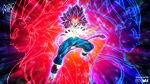  1boy armor aura blue_bodysuit blue_hair body_fur bodysuit boots dragon_ball dragon_ball_gt dragon_ball_heroes dragon_ball_super earrings full_body fusion galick_gun gloves glowing highres jewelry multicolored_hair nickartth potara_earrings red_fur red_hair solo_focus streaked_hair super_saiyan super_saiyan_4 two-tone_hair vegeta white_armor white_boots white_gloves 