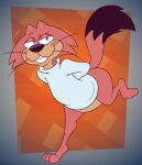 2025 anthro artist_name black_eyes black_nose black_tail choo-choo_(top_cat) clothing digital_media_(artwork) domestic_cat felid feline felis fur gavanzude half-closed_eyes hands_behind_back hanna-barbera hi_res looking_at_viewer male mammal multicolored_body multicolored_fur narrowed_eyes pink_body pink_ears pink_fur pink_tail pose raised_leg smug smug_grin solo sweater tail tan_body tan_fur teeth text three-quarter_view top_cat_(series) topwear two_tone_body two_tone_fur two_tone_tail whiskers white_clothing white_sweater white_topwear