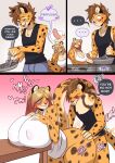 age_difference anthro appliance bent_over big_breasts big_butt bite biting_lip blush breasts brown_hair butt cheetah clothing comic cooking curvy_figure dialogue duo english_text felid feline female female_penetrated from_behind_position fur ghastlyfish hair happy happy_sex heart_symbol hi_res holidays huge_breasts incest_(lore) male male/female male_penetrating male_penetrating_female mammal markings mature_female moan mother&#039;s_day mother_(lore) mother_and_child_(lore) mother_and_son_(lore) older_female parent_(lore) parent_and_child_(lore) parent_and_son_(lore) penetration penile penile_penetration penis_in_vagina plap sex shirt size_difference son_(lore) son_penetrating_mother spots spotted_body spotted_fur stove tank_top text thick_thighs topwear vaginal vaginal_penetration vanessa_(velocitycat) voluptuous yellow_body yellow_fur younger_male zachariah_(velocitycat)