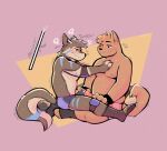2025 anthro belly blush bodily_fluids brisky_(briskycoyote) bulge bulge_frottage canid canine canis clothing competition coyote cum cum_in_clothing cum_through_clothing domestic_dog duo erection erection_under_clothing frottage gameplay_mechanics genital_fluids hand_on_chest heart_symbol hi_res knee_pads looking_at_another male male/male mammal muscular muscular_anthro muscular_male pecs penile penises_touching sex sexual_competition shaking sitting slightly_chubby slightly_chubby_anthro slightly_chubby_male sweat tail tenting tohfu tohfu_(tohfu) wet wet_clothing wrestling_briefs