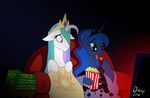  afraid blue_eyes blue_hair crown cutie_mark equine female feral friendship_is_magic hair horn horror horse long_hair mammal movie multi-colored_hair my_little_pony omny87 open_mouth pegasus pony pop-corn popcorn princess_celestia_(mlp) princess_luna_(mlp) scared tongue winged_unicorn wings 