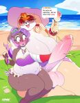 2025 5_fingers anthro artist_name balls barefoot beach belly big_balls big_belly big_breasts big_penis blush bodily_fluids bracelet breast_size_difference breasts chromapan cj_(snekinabox) cleavage clothed clothed_anthro clothed_female clothed_gynomorph clothing cloud crossgender cum dessert dialogue digital_media_(artwork) dipstick_ears duo ear_markings english_text erection eyebrows eyelashes feet female fingers food ftg_crossgender fti_crossgender genital_fluids genitals gynomorph hair hat headgear headwear hi_res holding_food holding_ice_cream holding_object huge_breasts huge_penis humanoid_genitalia humanoid_penis ice_cream ice_cream_cone intersex jewelry lagomorph larger_anthro larger_gynomorph larger_intersex leporid mammal mature_anthro mature_gynomorph mature_intersex mistaken_pregnancy multicolored_ears necklace onomatopoeia open_mouth orange_hair penis purple_hair rabbit sega signature size_difference sky smaller_anthro smaller_female sonic_the_hedgehog_(series) sound_effects speech_bubble sun_hat text thick_thighs vanilla_the_rabbit water