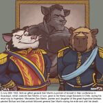 1:1 american_opossum anthro capybara caviid clothing duo frown gigachad hi_res jose_de_san_martin male mammal marsupial military_uniform nanoff overweight overweight_male portrait_(object) rodent simon_bolivar smile smirk uniform