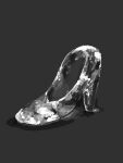  glass glass_slipper grey_background grey_shoes high_heels highres hisachan55cute no_humans original pixel_art scenery see-through_clothes shoes simple_background white_shoes 