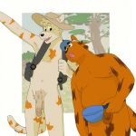 1:1 backpack baseball_cap black_nose bottle butt casual_nudity circumcised clothing container domestic_cat eyebrows fanny_pack felid feline felis freckles fur furgonomic_headwear furgonomics fuzzy fuzzy_tail genitals gesture hand_gesture hat headgear headwear hi_res long_tail male mammal nude orange_body orange_fur osmond_(p_rindustries) outdoor_nudity outside overweight overweight_male p_rindustries penis pointing public public_nudity raised_eyebrows signature slim smile social_nudity sun_hat tail water_bottle whisker_spots white_body white_fur wilt_(p_rindustries)