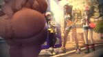 2025 3d_(artwork) absurd_res angry anus back_alley bag_over_shoulder big_breasts big_butt black_clothing black_leggings black_legwear blue_eyes blue_hair bottomwear breasts brown_clothing brown_hair brown_jacket brown_jacket_vest brown_topwear brown_vest butt clothing confrontation crop_top crossed_arms crossed_legs dark_body dark_skin denim denim_bottomwear denim_clothing denim_shorts detailed_background digital_media_(artwork) dress evening female group gym_leader hair hand_on_hip hex_maniac hi_res hilda_(pokemon) human jacket jacket_vest leaning_on_object leaning_on_wall leggings legwear long_hair looking_at_another lustful_zen mammal nessa_(pokemon) nintendo not_furry pokemon ponytail puffy_anus purple_clothing purple_dress purple_hair rear_view red_bag rosa_(pokemon) shirt shorts skirt source_filmmaker_(artwork) thick_thighs tight_clothing tight_dress topwear vending_machine vest white_body white_clothing white_shirt white_skin white_topwear yellow_bottomwear yellow_clothing yellow_skirt
