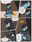 2016 3:4 absurd_res anthro anthro_to_human biped black_body black_hair black_markings blue_body bodily_fluids border breasts colored crossed_legs dialogue english_text eyes_closed featureless_breasts featureless_crotch female fingers front_view generation_4_pokemon hair hand_behind_head hand_behind_neck hi_res inside kirara_(swack16) luxray markings meditation multicolored_body nintendo nude open_mouth orange_eyes paws pokemon pokemon_(species) rear_view red_sclera simple_background sitting sitting_on_ground smile solo species_transformation speech_bubble surprise sweat tail text transformation white_border wolferion