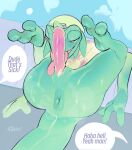 2025 animal_genitalia anthro anus auto_penis_lick big_butt big_penis bodily_fluids bottomless bottomless_anthro bottomless_male butt clothed clothing dialogue english_text epic_games erection fizzthetiger flexible fortnite genital_fluids genital_slit genitals hi_res humanoid_genitalia humanoid_penis iguana iguanid leaf legs_up licking lizard lying male masturbation narrowed_eyes offscreen_character on_back open_mouth open_smile oral oral_masturbation penile penile_masturbation penis penis_lick perineum precum reptile scales scalie self_lick sex shirt simple_background smile solo spread_legs spreading sweat text thick_thighs tie-dye tie-dye_shirt tongue topwear ziggy_(fortnite)