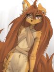 2025 3:4 abdominal_tattoo anthro apogee_(tinygaypirate) arm_tattoo bottomless bottomless_anthro bottomless_female breasts brown_eyes brown_hair brown_tail canid canine canis clothed clothed_anthro clothed_female clothing countershade_torso countershading digital_media_(artwork) domestic_dog ear_piercing female front_view fur gauged_ear hair hi_res hip_tattoo inner_ear_fluff long_hair long_tail looking_at_viewer mammal navel neck_tattoo one_ear_up partially_clothed partially_clothed_anthro partially_clothed_female piercing simple_background small_breasts solo standing tail tan_body tan_fur tattoo tinygaypirate tuft white_background