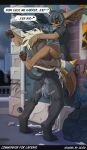 after_kiss against_surface against_wall alley anal anal_penetration anthro ball_tuft bandaged_belly big_ears black_claws bodily_fluids bottle brown_eyes brown_inner_ear brown_pawpads canid canine claws container countershading cum cum_drip cum_in_ass cum_inflation cum_inside cum_through dirty_talk dripping duo ear_piercing ear_tuft emanata english_text eye_contact fennec_fox finger_claws fox full_nelson genital_fluids grey_body grey_eyes hare hi_res holding_bottle holding_container holding_object inflation lagomorph leporid looking_at_another male male/male mammal narrowed_eyebrows open_mouth pawpads penetration penile penile_penetration penis_in_ass piercing power_bottom sex snowballing tail text tiptoes toe_claws true_fox tuft zeiro