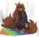2025 5_fingers anthro apogee_(tinygaypirate) brown_eyes brown_hair brown_tail canid canine canis choker clothed clothed_anthro clothed_female clothing crouching digital_media_(artwork) domestic_dog ear_piercing female fingers footwear fully_clothed fully_clothed_anthro fully_clothed_female fur hair hi_res inner_ear_fluff jewelry legwear long_hair long_tail looking_at_viewer mammal necklace one_ear_up piercing shoes simple_background solo tail tan_body tan_fur thigh_highs tinygaypirate topwear tuft white_background