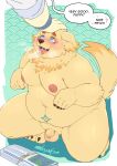 absurd_res anthro balls bdsm begging begging_pose belly bird_dog blush canid canine canis cu_sith_(tas) domestic_dog duo english_text flaccid foreskin fupa genitals golden_retriever headpat heart_eyes heart_symbol hi_res hunting_dog leib_(tas) lifewonders male male/male mammal mangolynx moobs navel nipples nude overweight penis petplay petting pose retriever roleplay text tokyo_afterschool_summoners