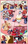 absurd_res bat big_breasts big_butt breasts brown_body brown_fur butt cartoon_eyes cartoon_gloves cartoon_physics cleavage cleavage_overflow cleavage_storage clothed clothing comic comic_panel curvy_figure ear_piercing fangs female fizzi_the_fruit_bat fur hair hammerspace hi_res hourglass_figure hug huge_breasts huge_butt huge_hips huge_thighs human hyper infinityartistix lips mammal megabat orange_clothing piercing red_hair short_stackification stretching surprised_expression surprised_eyes surprised_look teeth thick_lips thick_thighs toony toony_expression toony_eyes topwear transformation tube_top wide_eyed wide_hips