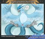 2025 absurd_res animal_genitalia articuno avian beak blue_body blue_eyes butt claws cloaca egg eyelashes feathered_wings feathers feet female feral ferocious_ferals generation_1_pokemon genitals hi_res horizontal_cloaca legendary_pokemon looking_at_viewer lying mouth_closed nintendo on_back pokemon pokemon_(species) presenting presenting_cloaca presenting_hindquarters signature simple_background solo spread_legs spread_wings spreading tail talons text thought_bubble toes url wings