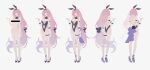  1girl absurdres alternate_costume animal_ears ass bar_censor black_leotard black_ribbon blue_eyes breasts censored clothing_cutout elysia_(honkai_impact) fake_animal_ears fake_tail from_behind hair_ribbon high_heels highres honkai_(series) honkai_impact_3rd incredibly_absurdres large_breasts leotard long_hair multiple_views navel navel_cutout pantyhose pink_hair pmg rabbit_ears rabbit_tail ribbon smile tail thigh_strap topless_female very_long_hair white_background white_pantyhose 