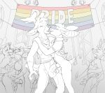 anthro antlers balls bat bat_ears bat_tail big_breasts bottomless bottomless_anthro bottomless_male bottomwear breasts brother_(lore) butt canid canine canis clothed clothing deer desert_bat digital_media_(artwork) erection female flag flag_(object) frag_(furfragged) fur furfragged genitals grope group hi_res horn hug humanoid_genitalia humanoid_penis incest_(lore) kissing lgbt_pride lgbt_pride_month liberty_(furfragged) male male/female male/male mammal membrane_(anatomy) miniskirt monochrome nipples nude nude_anthro nude_female nude_male open_mouth party penis pride_color_flag pride_colors rainbow_pride_colors shirt sibling_(lore) sino_(furfragged) six-stripe_rainbow_pride_colors skirt smile tail tank_top topwear turo_of_akesh wingless_bat