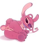 2025 absurd_res alien angel_(lilo_and_stitch) anthro anus disney experiment_(lilo_and_stitch) female fur genitals hi_res lilo_and_stitch looking_at_viewer pink_body pink_fur presenting presenting_anus simple_background solo vulva white_background wugi
