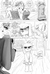 2025 4_panel_comic accessory angry anthro biped black_eyes black_nose black_text book bookshelf bow_ribbon canid canine canis ceiling chair closed_smile clothed clothing comic crossed_arms daughter_(lore) desk dialogue directional_arrow domestic_dog door door_handle doorknob dress ellipsis english_text exclamation_point eyebrows eyelashes eyewear father_(lore) father_and_child_(lore) father_and_daughter_(lore) female fingers floor floppy_ears fluffy fluffy_tail fur furniture glasses group hair hair_accessory hair_bow hair_ribbon happy hi_res husband_and_wife looking_at_another looking_back male mammal married_couple monochrome mother_(lore) mother_and_child_(lore) mother_and_daughter_(lore) mouth_closed on_chair open_door parent_(lore) parent_and_child_(lore) parent_and_daughter_(lore) question_mark ribbons sharp_teeth shirt sitting sitting_on_chair smile speech_bubble standing table tail talking_to_another teeth text tongue topwear trio turning_around wall_(structure) white_sclera wood wood_floor yarharcannon