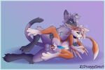 anthro avali blue_border bodily_fluids border cum cum_in_ass cum_inflation cum_inside cum_through domestic_cat draggy_(draggysmut) draggyavali duo felid feline felis genital_fluids hi_res inflation male male/male mammal
