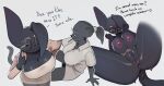 absurd_res anthro areola biped breasts clothed clothing dialogue domestic_cat eyewear felid feline felis feliscede female front_view genitals glasses hi_res looking_at_viewer mammal nipples pupils simple_background smile solo text thick_thighs void_(feliscede) vulva