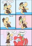 aaaaa angry anthro asphyxiation blush bovid brown_body caprine choking comic daztoons dialogue dragon duo english_text five_frame_image food hand_on_neck heart_symbol hi_res holding_food holding_object holding_popsicle horn jago_(daztoons) male mammal membrane_(anatomy) membranous_wings mythological_creature mythological_scalie mythology popsicle popsicle_in_mouth red_body scalie sharp_teeth sheep shervin_(daztoons) speech_bubble teeth text wings