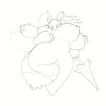 2024 4_arms 4_fingers antennae_(anatomy) anthro areola arthropod arthropod_abdomen bald bee big_breasts biped birenni_(white_slime) breasts character_name chinese_text digital_drawing_(artwork) digital_media_(artwork) english_text eyelashes featureless_crotch featureless_feet feet female fingers front_view hi_res holding_object holding_weapon huge_breasts hymenopteran insect low-angle_view melee_weapon monochrome multi_arm multi_limb narrowed_eyes neck_tuft nipples non-mammal_breasts nude nude_female polearm simple_background sketch solo spear stinger text thick_thighs tuft weapon white_background white_slime_(artist) wings