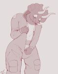 absurd_res anthro blush ceratopsian clothed clothing diaper diaper_under_clothing dinosaur embarrassed hi_res male open_mouth ornithischian pilot prehistoric_species reptile scalie solo steelshark triceratops uniform wardrobe_malfunction wearing_diaper