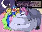 absa ani_(rivals_of_aether) animate_inanimate asinus bottomwear bovid cake caprine clothing cupcake dessert donkey dream duo equid equine female female/female food force_feeding forced goat hair hat headgear headwear horn living_pinata mammal morbidly_obese obese overweight overweight_female party_hat pinata pink_hair rivals_of_aether skirt skyhighbaa stuffing weight_gain