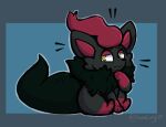 2024_pokemon_gigaleak beta_pokemon_(species) beta_pokemon_games beta_zorua black_body black_fur cheek_tuft chest_tuft facial_tuft feral fur mammal mane nintendo pokemon pokemon_(species) pokemon_black_and_white_beta red_body red_fur tail trashcorgi tuft yellow_eyes
