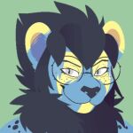 animated anthro eyewear felid female freckled_face freckles glasses hair headshot_portrait hybrid icon knockout_(krapette) krapette lion looking_at_viewer low_res mammal pantherine portrait sexy_eyes simple_background solo wearing_glasses
