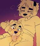 2025 anthro anthro_on_anthro balls blush bodily_fluids bottomless bottomless_male bovid bovine breath brother_(lore) brother_and_sister_(lore) brother_penetrating_sister canid canine canis cattle clothed clothing cum cum_in_mouth cum_inside domestic_dog duo emanata eyewear fellatio female genital_fluids genitals glasses gradient_background hi_res humanoid_genitalia humanoid_penis hybrid incest_(lore) looking_pleasured maggie_hudson male male/female mammal oral oral_penetration orgasm penetration penile penis pubes sex sibling_(lore) simple_background sister_(lore) sprockey_hudson sprockeyart