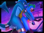 4:3 abdominal_bulge absurd_res anthro ara_(genus) avian bar_counter bartender being_watched belly bioluminescence bioluminescent_eyes bird blue-and-yellow_macaw blue_body blush bodily_fluids bracelet counter countershading cum cum_in_ass cum_inside cupide_(yoshi04874) duo eyewear facial_markings feathers femboy fish fists_clenched flamingo flustered flustered_male furniture genital_fluids glasses glowing gold_(metal) gold_tooth gradient_background green_body green_hair hair head_markings hi_res humiliation jewelry jewelry_only looking_at_another looking_at_viewer looking_pleasured macaw male male/male marine markings meatyr midas_(canadianwaltz) mitchell_(meatyr) muscular muscular_male neotropical_parrot nervous_smile on_table onomatopoeia orange_eyes parrot piercing pleasured_male ponytail public public_exposure public_humiliation public_nudity public_sex raised_tail red_eyes round_glasses scrunchie sex shark signature simple_background smile smiling_at_viewer sound_effects table tail tail_feathers teeth text tremble_spikes true_parrot voyeur watching_from_afar yellow_belly