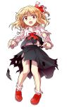 1girl alphes_(style) ascot black_dress black_vest blonde_hair blouse collar collared_shirt commentary_request dairi defeat dress fang frilled_collar frilled_sleeves frills full_body hair_ribbon large_variant_set long_sleeves looking_at_viewer mary_janes o_o open_mouth parody red_ascot red_eyes red_ribbon red_shoes ribbon rumia shirt shoes socks solo style_parody surprised tachi-e torn_ascot torn_clothes torn_dress torn_shirt torn_sleeves torn_vest touhou transparent_background two-tone_ribbon variant_set vest white_ribbon white_sleeves white_socks white_trim 