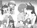  2girls animal_ears animalization backpack bag bang_dream! bang_dream!_it&#039;s_mygo!!!!! blush chihaya_anon chinese_commentary chinese_text closed_eyes collared_shirt commentary_request fur-trimmed_vest fur_trim ggxc gloves greyscale holding holding_hands holding_own_arm holding_rock jewelry kemonomimi_mode kiss kissing_cheek long_hair mole mole_under_eye monochrome multiple_girls nagasaki_soyo necklace rock shiina_taki shirt short_hair shorts tail takamatsu_tomori tooth_necklace translation_request vest wolf_ears wolf_girl wolf_tail yuri 