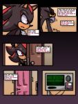 2025 3:4 anthro black_body black_fur broth_nsfw chest_tuft comic dialogue english_text eulipotyphlan fur hedgehog hi_res machine male mammal markings multicolored_body multicolored_fur red_body red_eyes red_fur red_markings sega shadow_the_hedgehog solo sonic_the_hedgehog_(series) text tuft