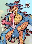 2_penises animal_genitalia animal_penis anthro capcom ejaculation equine_genitalia equine_penis erection genitals hi_res lagiacrus leviathan_(mh) male monster monster_hunter multi_genitalia multi_penis penis sharp_teeth solo teeth wyndvenom