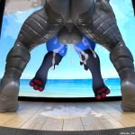 alligator alligatorid anal anal_penetration anthro balls beach_house big_penis black_body blue_body blue_fur bodily_fluids butt crocodilian cum cum_drip cum_inside cum_pool danzer_(reptilligator) digital_media_(artwork) dripping duo ejaculation faceless fan_character feet fur generation_4_pokemon genital_fluids genitals hi_res hybrid kin_(daxin) lifting_partner lucario male male/male male_penetrated male_penetrating male_penetrating_male mammal muscular muscular_male mythological_creature mythological_scalie mythology nintendo nude packs_3d pawpads paws penetration penis pokemon pokemon_(species) reptile scalie sex size_difference smaller_male text tiptoes