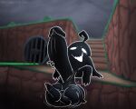 ball_bulge balls big_balls big_penis cliff cock_vore detailed_background duo dwarf_(stardew_valley) genitals hi_res huge_balls huge_penis hyper hyper_balls hyper_genitalia hyper_penis inside_balls krobus_(stardew_valley) male male/male male_pred male_prey masturbation monster monster_pred outdoor_nudity outside penile penis raining sewer_monster shadow_creature sitting solo spirit storm struggling struggling_prey vore waddling_head werewolfalbert