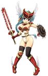  1girl armor female long_hair mirim queen&#039;s_blade queen&#039;s_blade_rebellion queen's_blade queen's_blade_rebellion shield solo sword thighhighs weapon 