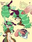 absurd_res ahegao alien aliendogfreak andromorph antennae_(anatomy) anthro big_ears bodily_fluids bone brain_penetration canid canine cum cum_in_brain cum_in_ear cum_inside disembodied_penis genital_fluids genitals green_eyes green_hair green_spots hair hi_res intersex looking_pleasured lucky_(aliendogfreak) male mammal penetration penis skull skullfuck solo_focus spots x-ray_view